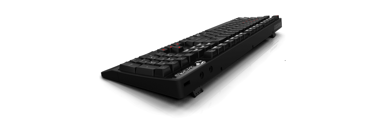Keyboard OZONE STRIKE PRO Red Switch Mechanical Progaming Keyboard trang bị cổng audio và usb ở đằng sau